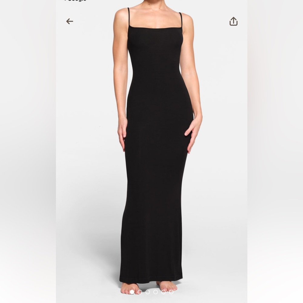 SKIMS Elegant Black Sleeveless Maxi Dress
